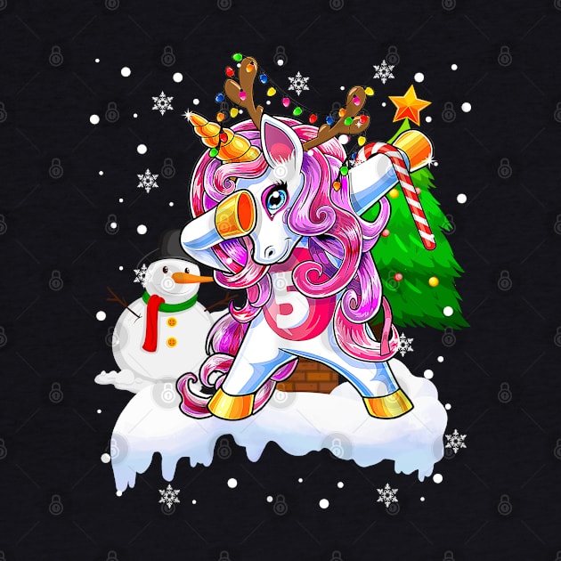 Funny Christmas Lights Dabbing Unicorn Snowman Dab Dance Unicorn Xmas by springins